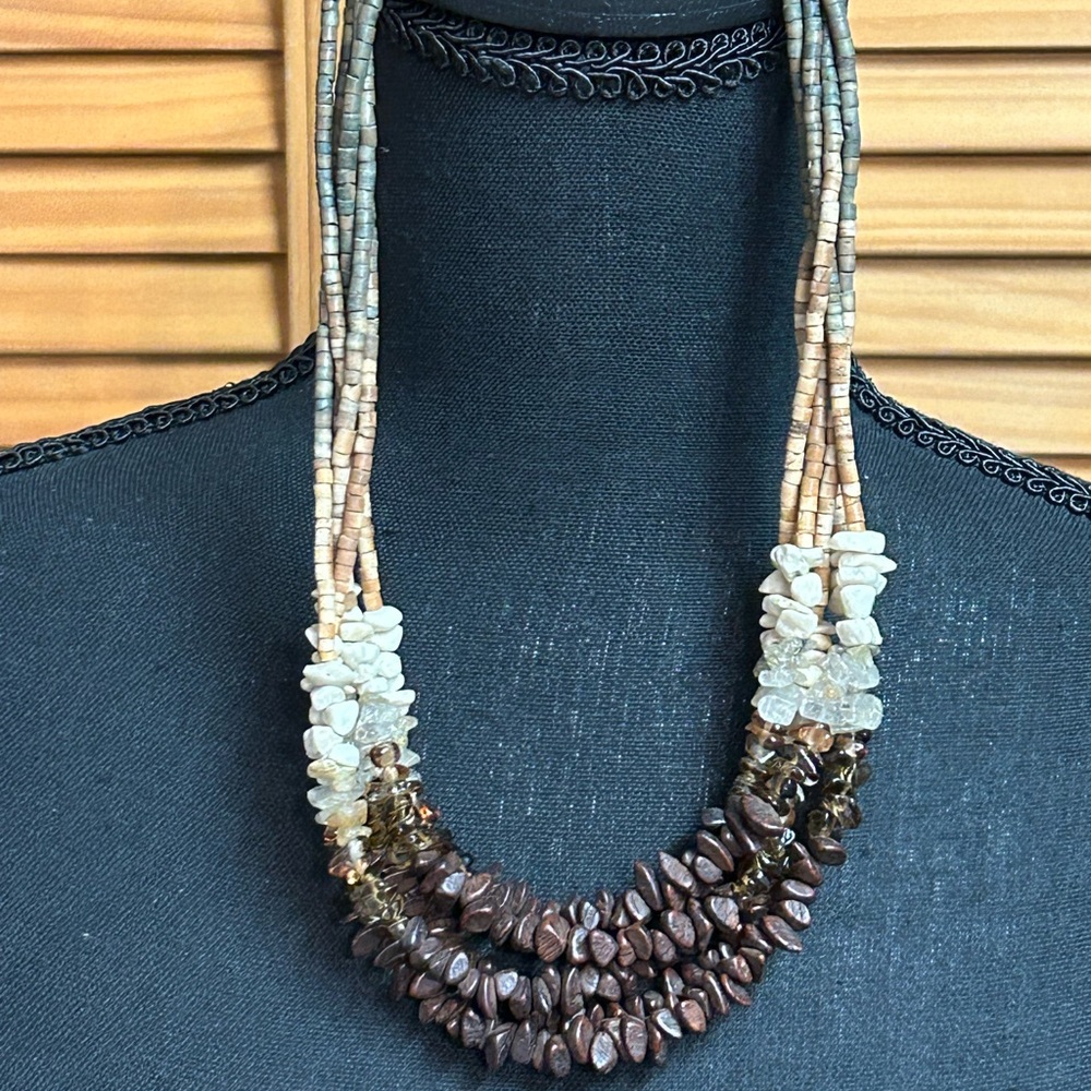 Coldwater Creek Earthy Multi-Strand Necklace